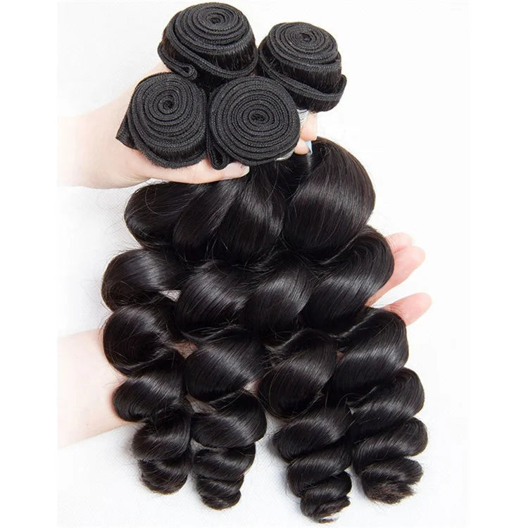 Double Drawn Raw Unprocessed 100% Human Hair Weave Bundles Raw Cambodian Hair Bundles Extensions