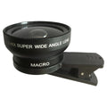 Black 0.45X Wide-angle Wide Photography Lenses Universal Fish Eye 2 in 1 Kit 10X Phone Macro Lens for Mobile