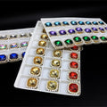 Square 10*10mm Dual Color Double-Layer Crystal Buckle Sewn Flat Back Acrylic Rhinestones for Clothing Decoration