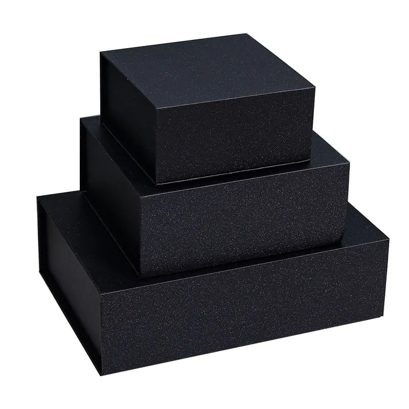 Custom Luxury Black Flip Magnetic Gift Box Large Magnet Lid Full Rigid for Nail Polish Oil Cheap Price Includes Embossing