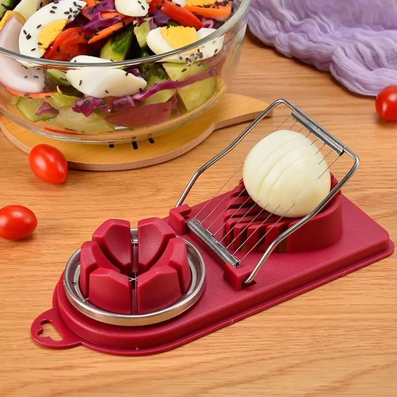 Kitchen Multifunctional Household Preserved Eggs 2 in 1 Egg Cutter Segmentation Device Slicing Egg Cutter