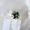 CAOSHI New Arrived Beautiful Gold Plated Green Color Crystal Wedding Jewelry Women Emerald Star Shape Gemstone Band Rings
