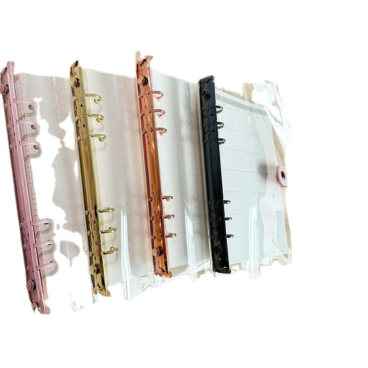 Wholesale Custom Leather Buckle PVC Transparent Loose-leaf Notebook Shell Removable A5 A6 Budget Binder Shell