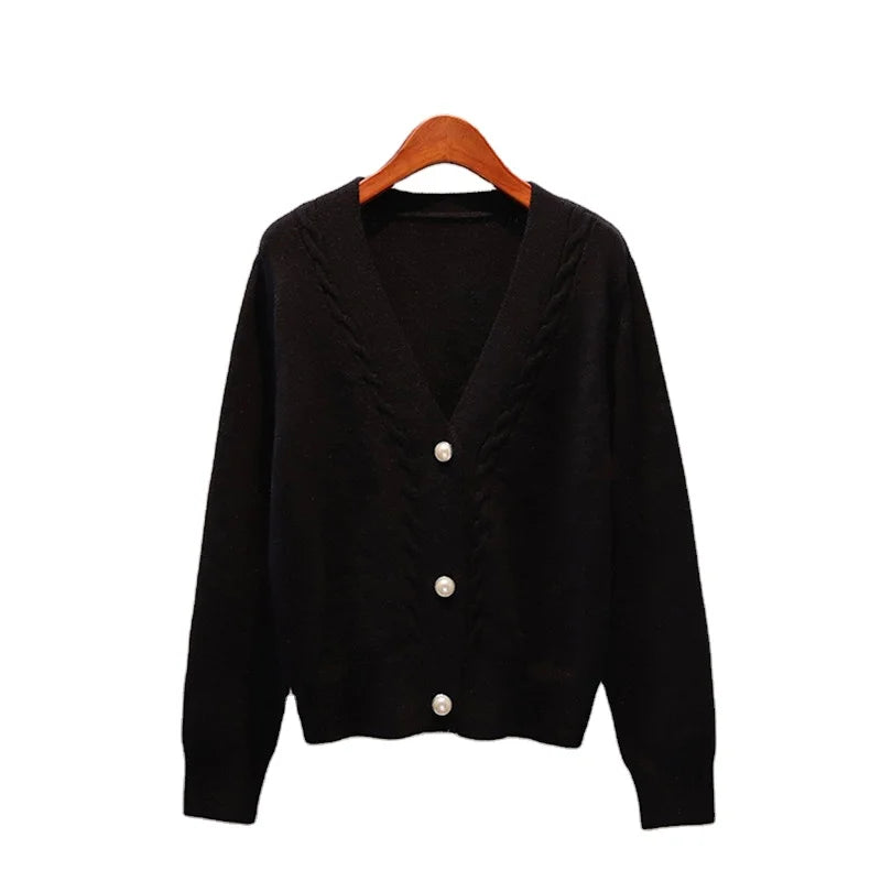 New Spring Autumn Women Cardigans Sweater 2022 Fashion Slim Ladies Knitted Sweater Female Casual V-neck Sweaters Pull Femme Tops