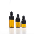 Small Amber 1ml 2ml 3ml 5ml Empty Dropper Bottle for Cosmetic Lotion Essential Oils Skin Care-Minimum Order 100pcs