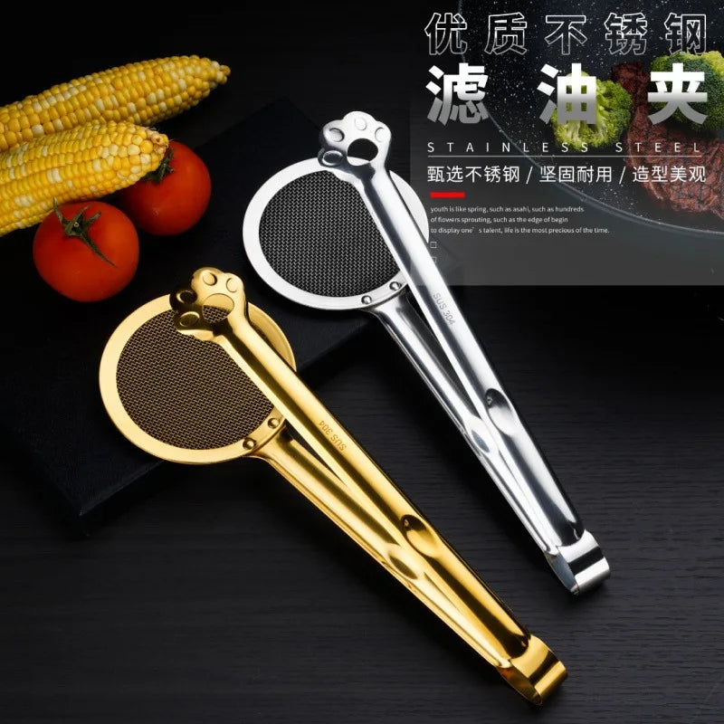 Multi-functional 304 Stainless Steel Cat Shaped Two-in-One Oil Filter Clip