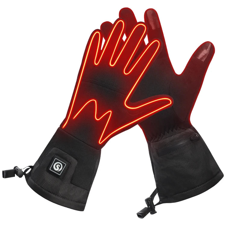 Electric Heated Waterproof Rechargeable Touch Screen Winter Gloves for Skiing & Snowmobile Use Thin Design Home Use