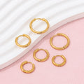 Trendy Earring 18K Gold Plated Simple Huggie Hoop Earrings Stainless Steel Jewelry Wholesale 2.5MM Thickness