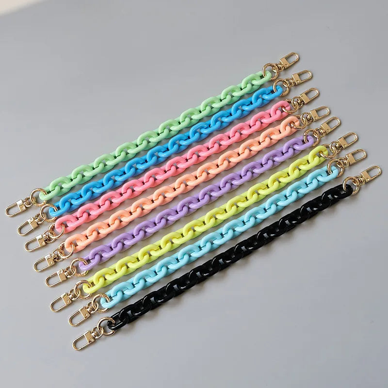 Meetee B-C197 Multi-color One Shoulder Fashion Cross Body Chain Strap Resin Acrylic Candy Color Mobile Phone Chain