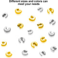 Crimp Bead Covers for Jewelry Making Crimp Bead Knot Covers Gold and Silver Half Round Open Crimp Beads Covers for DIY Crafts