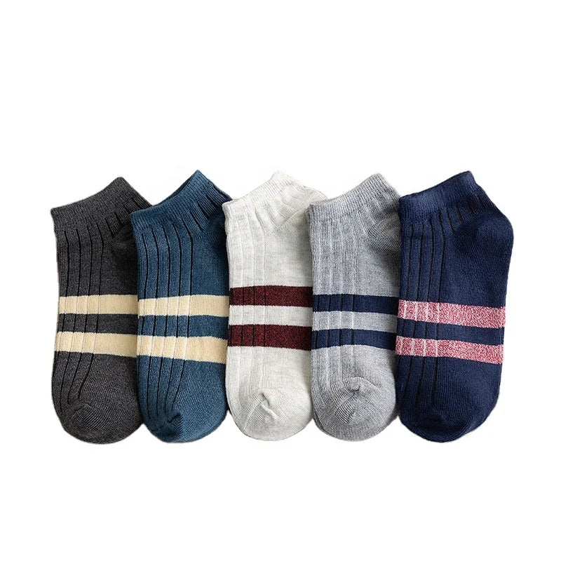 Cmax Wholesale New Cotton Breathable Socks Stripes Pattern Ankle Sock