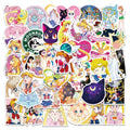 50Pcs Sailor Moon Cute Beauty Girl Sticker for Girl Notebook Phone Table Decor Diy Die Cut Label Stickers Anime