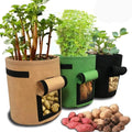 Wholesale Planter Potato Growing Black Tree Pot Planting Garden Felt Grow Bags with Flap and Handles