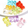 50pcs Candy Color Resin Mini Bear Beads  Charms  DIY Bracelet Necklace Resin Bear Charms