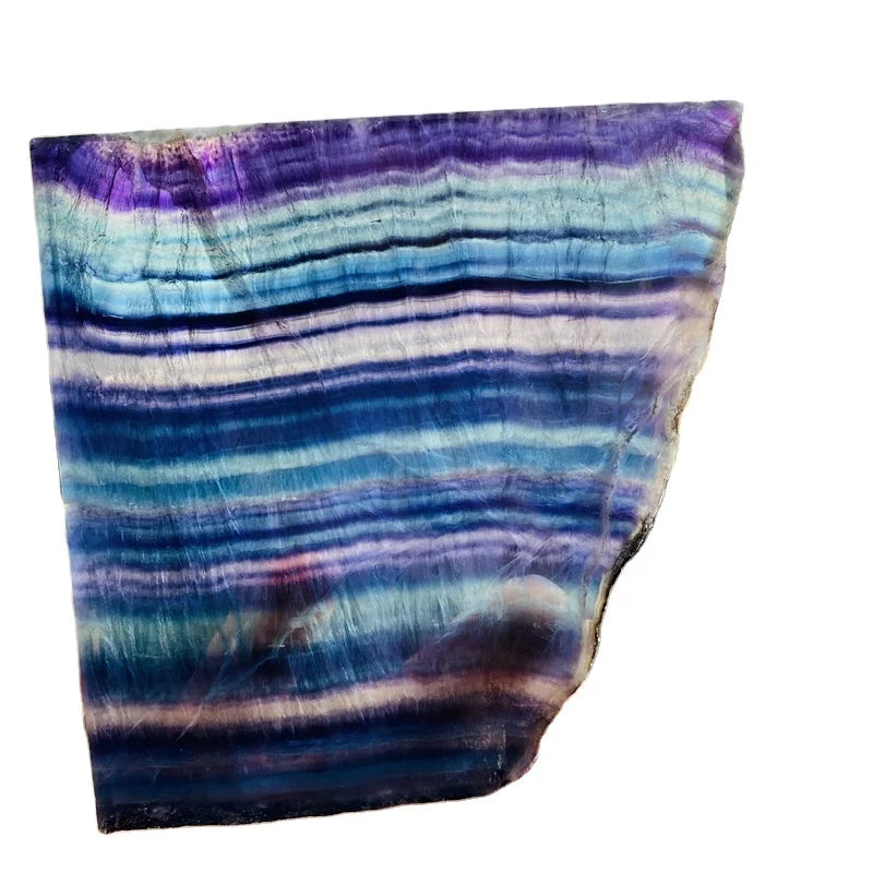 Wholesale Natural Raw Rainbow Crystal Polished Slice Platter Fluorite Slabs for Home Decoration