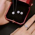 Fast Delivery Wholesale Price High End Quality Elegant Cz Cubic Zirconia Rings for Women Wedding Earrings Necklaces Jewelry Set