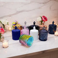 Wholesale Luxury Empty clear Candle Container Glass Candle Jars with Lid  for Home Decoration