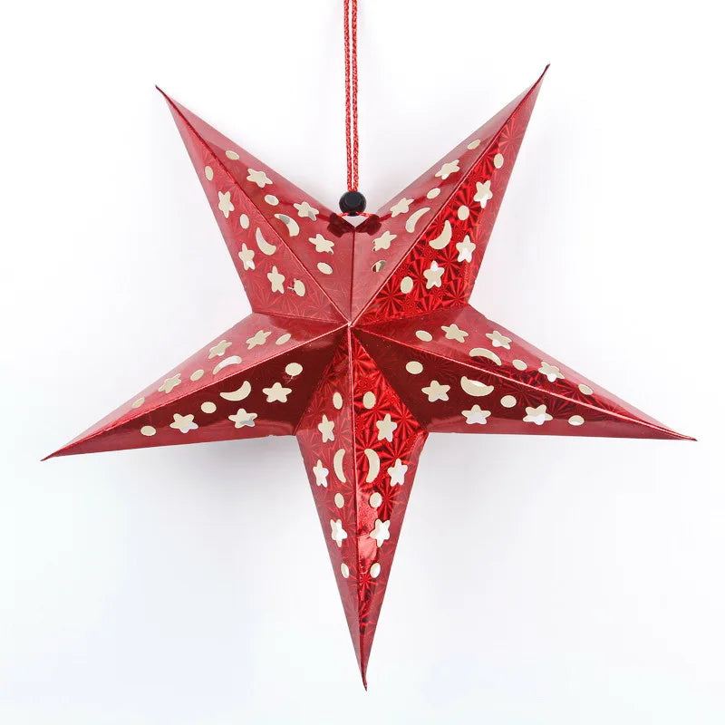 110cm Ramadan Christmas Background Wall Festive Ornaments Shopping Mall Scene Five Star Lampshade Decoration XJ0081-E