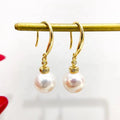 E1792 8-9mm DIY Natural Freshwater Pearl Charm Earrings Mounting Accessory 925 Sterling Silver Gold Plated  Jewelry for Women