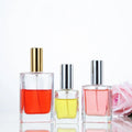 Manufacture 30ml 50ml 100ml Refillable Clear Rectangle Glass Perfume Spray Bottle with Spray Cap