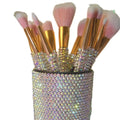Wholesale Professional Private Label Makeup Brush Set Rhinestone Makeup Brush Set Eye Shadow Opp Bag Synthetic Hair Lipstick Set