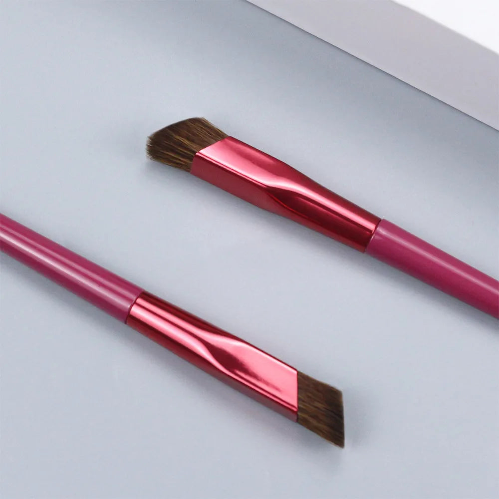 OEM Customizable Logo 4D Hair Stroke Brow Stamp Cosmetic Brush Makeup Flat Angled Side Square Multi Function Eyebrow Brush