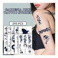 Waterproof Wolf Alphabet Cross Flower Temporary Tattoo Sticker Semi-permanent Body Art With Herbal Juice Made From Durable Paper