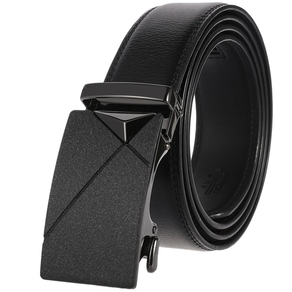New Brand Men's Leather Automatic Buckle Belt LY36-7795-1