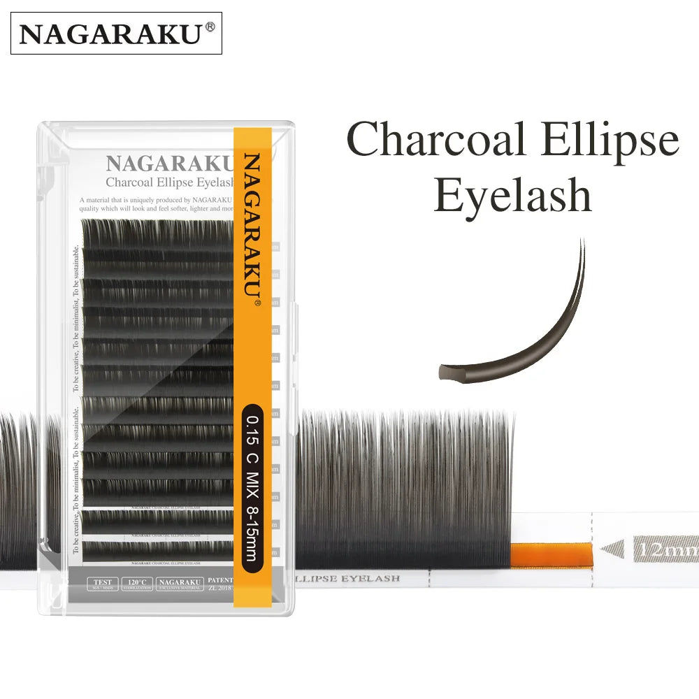 NAGARAKU Flat Ellipse Eyelashes Maquiagem Split Tips Ellipse Shaped Natural Light Magnetic Eyelash Extension Supplies