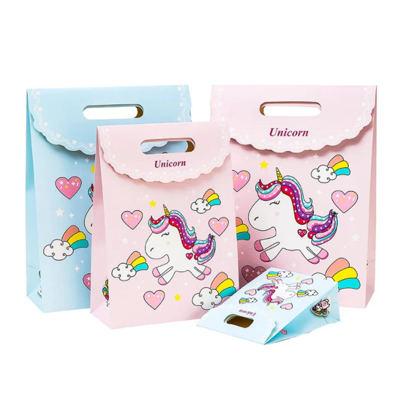 Wholesale Kids Birthday Party Favor Coated Paper Bags with Cute Cartoon Design Offset Printing Flip Top & Recyclable