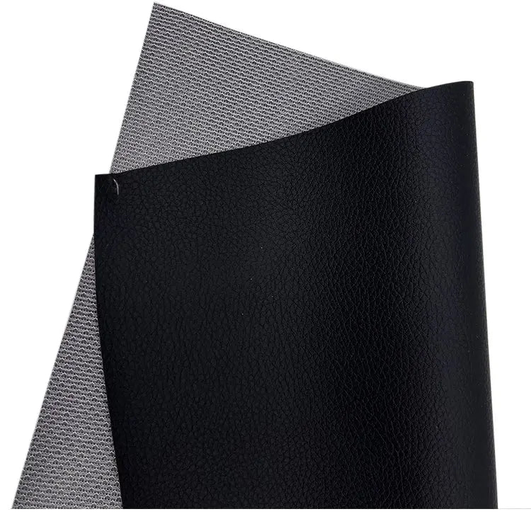 Waterproof Knitted PVC Leather Fabric with PE Film and Lychee Pattern for Furniture Chair Car Seat Sofa-0.6mm Embossed