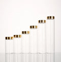Ru Star Wholesale Clear Empty D47mm Straight High-Borolic Storage Vial Bottle with Golden Coil Lid