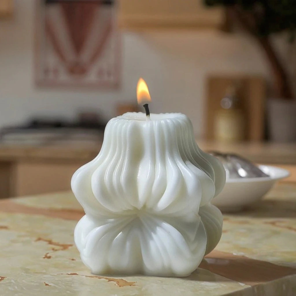 J-5156 3D Stripe Wave Column Aromatherapy Candle Silicone Mold  Geometric Square Candle Silicone Mould for Diy Plaster Ornaments