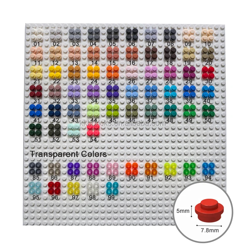 100g 4073 Plate Round 1x1 Building Blocks Plastic MOC Bricks Parts Pixel Art DIY Compatible Plastic MOC Bricks Parts