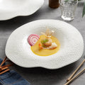 Elegant Lotus Leaf Shape Ceramic Soup Plate Creative Deep Porcelain Pasta Bowl for High-End Hotel and Fine Dining