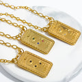 Fashion Stainless Steel Necklace Geometric Square 18k Gold Plating Ancient Egyptian sharingan Eye of the Horus Necklace
