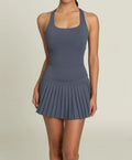 Women's Super High Quality Cross Back Pleated Tennis Skirt