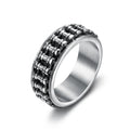 Custom Casting Jewelry 316 Stainless Steel Vintage Silver Motorcycle Chain Link Biker Rings for Men Women