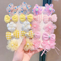 MIO Colorful Kids Hair Accessories Sets 10pcs/set Flower Bow Hair Clip Sweet Princess Alligator Clips Side Hair Pins for Girls