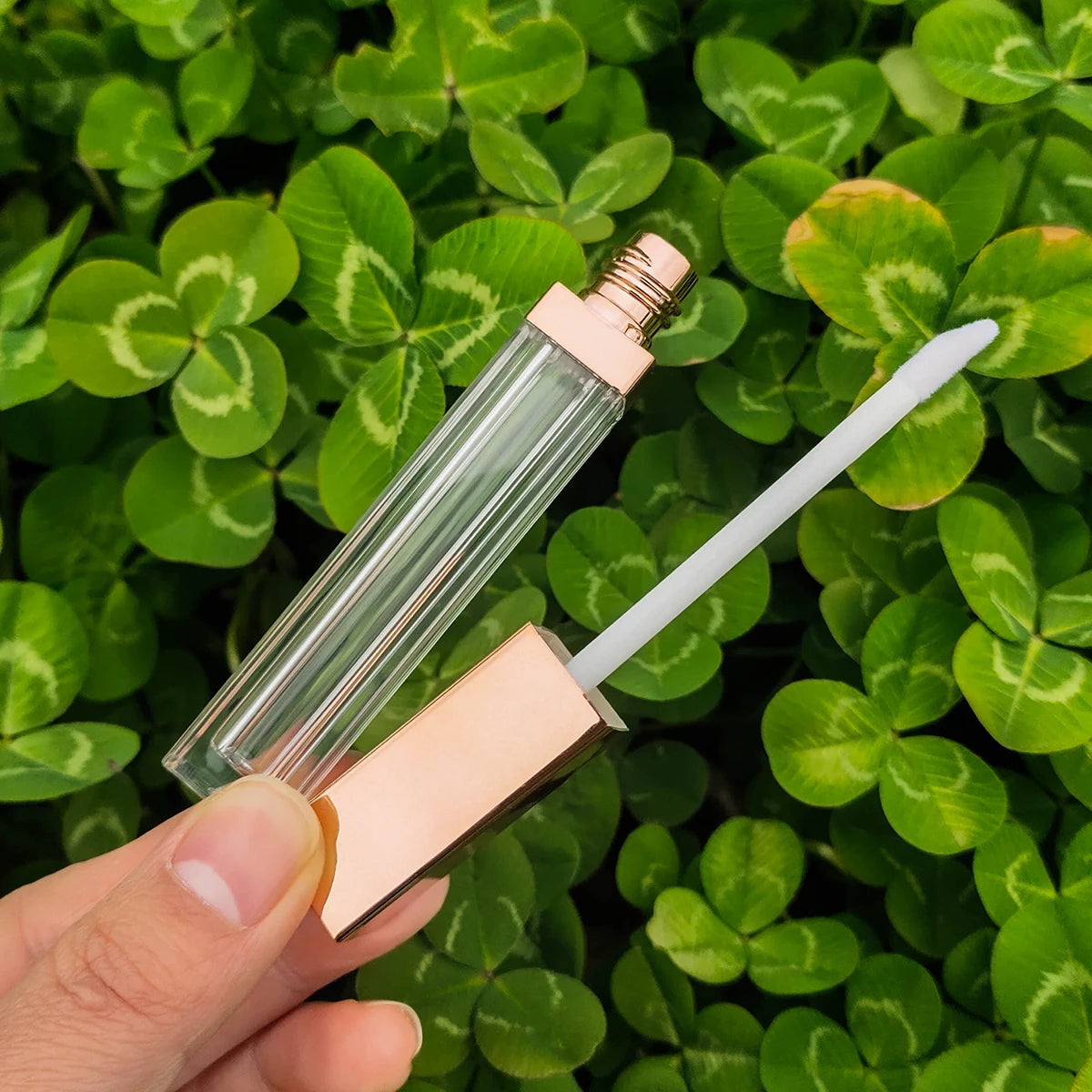 On Sales - Factory Wholesale square 5ml Rose Gold Lip Gloss Tubes Customized Design Plastic Lip Gloss Tube