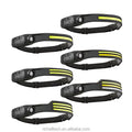 Waterproof Portable Headlight Running Camping Fishing Head Torch Lamps Band Motion Sensor USB Rechargeable Led Cob Headlamp