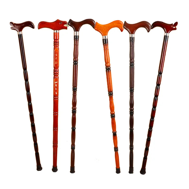 Non-slip Solid Wood Walking Stick for the Elderly T-handle Cane