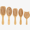 Manufacturer Custom Eco-Friendly Natural Bamboo Scalp Massager Hairbrush Set Hair Growth-Detangling Comb Portable