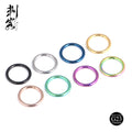 Implant Grade Titanium Hinged Clicker Segment Ring Body Piercing Earrings