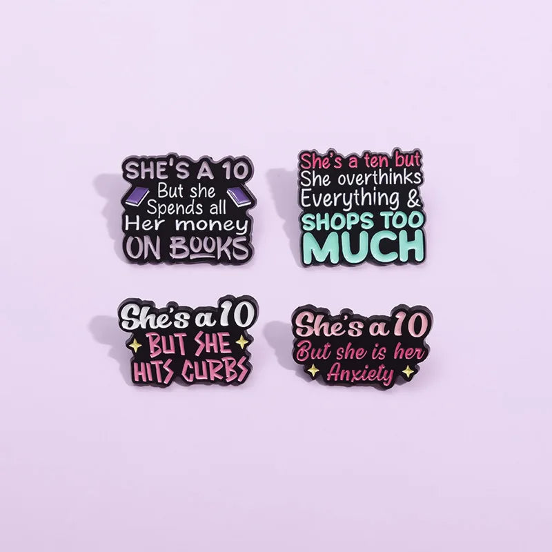 Wholesale  Personality Trend Inspirational English Letter Phrase Alloy Brooch Universal Clothing Backpack Accessories Badge