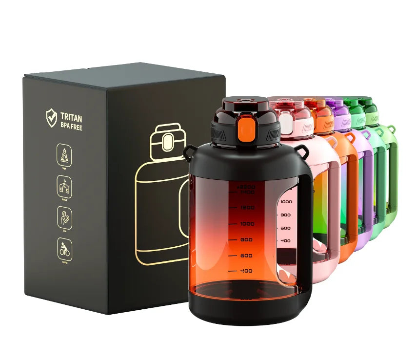 XHL SUB Wholesale Tritan Water Bottles 2.2L With Straw Lid Custom Logo Half Gallon Drinking Bottles Outdoor Travel Camping Tours