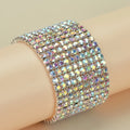 South African Colored Crystal Bracelets Women Wide Shiny Full Diamond Bracelet African Bridal Jewelry