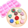 Best Sellers 12 Cavity Silicone Mold Flower Pentagram Heart Design for Cake Baking Tools
