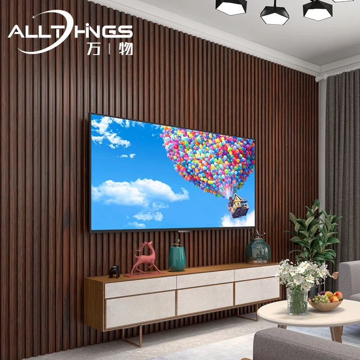 China Producers Bamboo Fiber Wpc Fluted Decorative Wood Wall Panels for Living Room Decoration