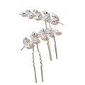 SLBRIDAL Alloy Silver Color Clear Crystal Rhinestones Bridal Hair Pin Wedding Hair Sticker Women Bridesmaids Hair Accessories